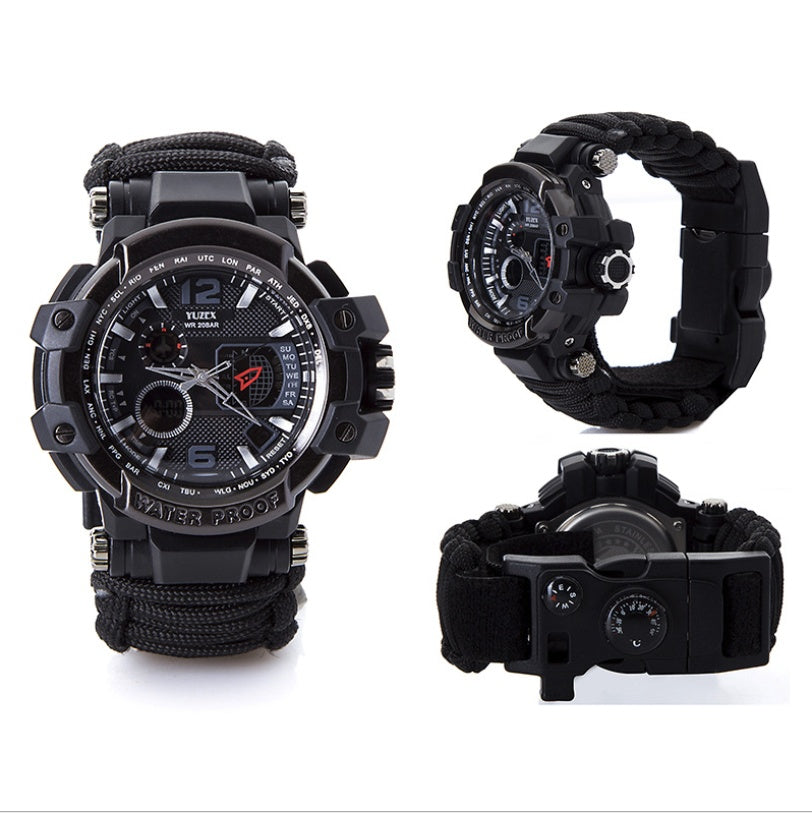 Multi-function Umbrella Rope Knife Buckle Watch | Waterproof | Compass