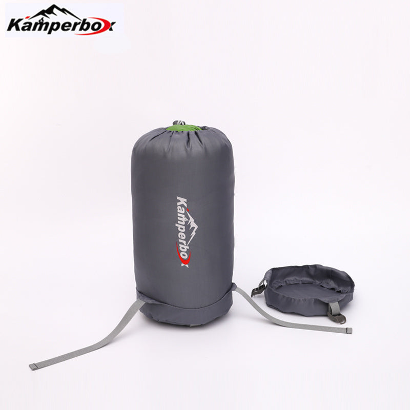 Kamperbox duck down sleeping bag with compression sack for cold weather camping and hiking.