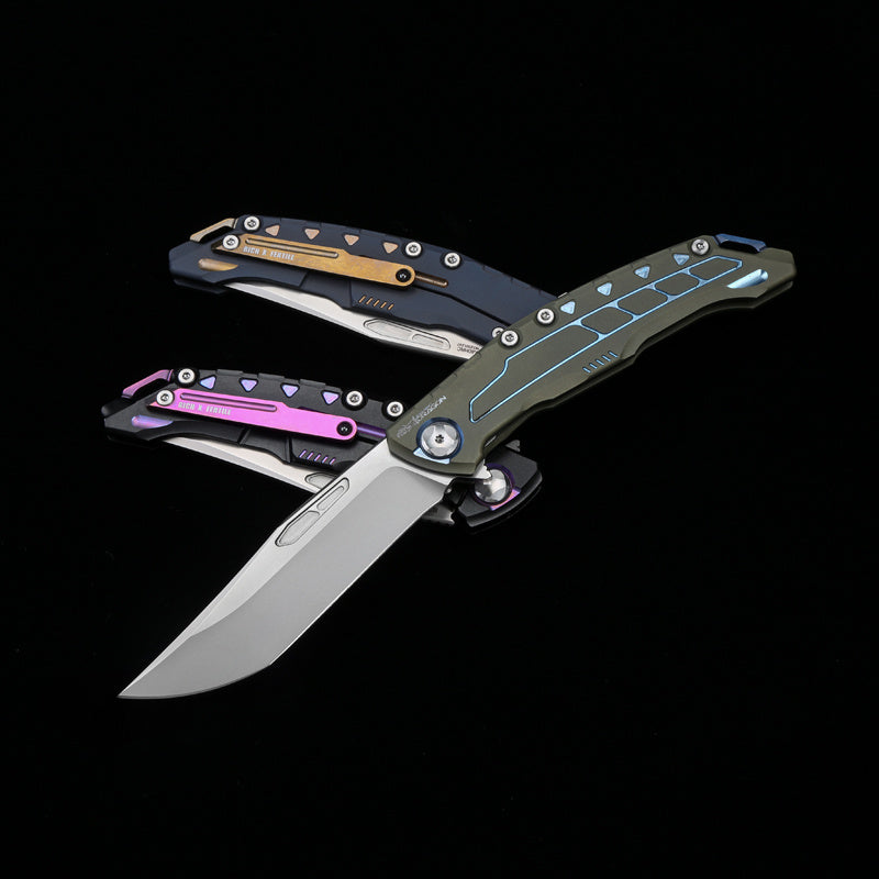 M390 Powder Steel Knife | TC4 Titanium Alloy Handle} Folding Knife