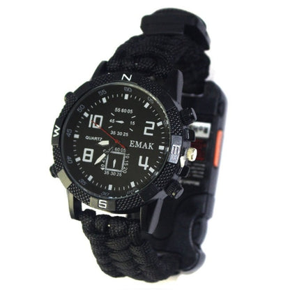 Survival Seven Core Umbrella Rope Woven Watch | AK17 Multi-Function Compass