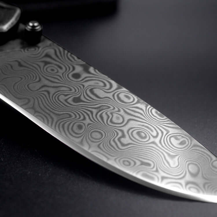 Damascus Steel Folding Knife | Powder Steel