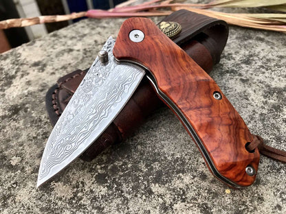 Damascus Steel Folding Knife