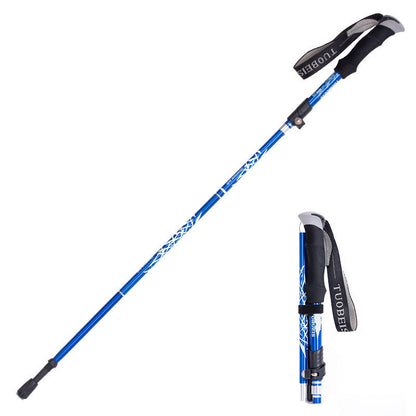 Ultralight Aluminum Alloy Survival Walking Stick: 5-Section Adjustable Trekking Pole