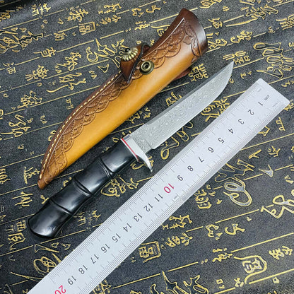 Mini Damascus knife | with Holster | HRC 58-60