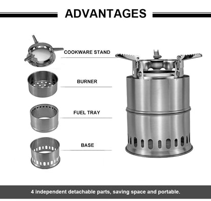 Portable Wood Stove | Steel | Detachable