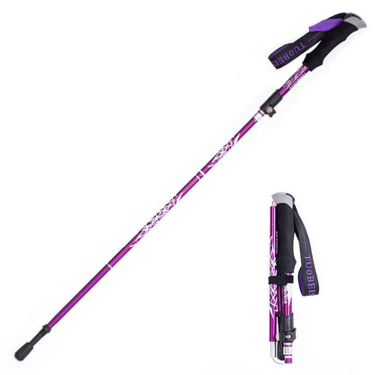 Ultralight Aluminum Alloy Survival Walking Stick: 5-Section Adjustable Trekking Pole