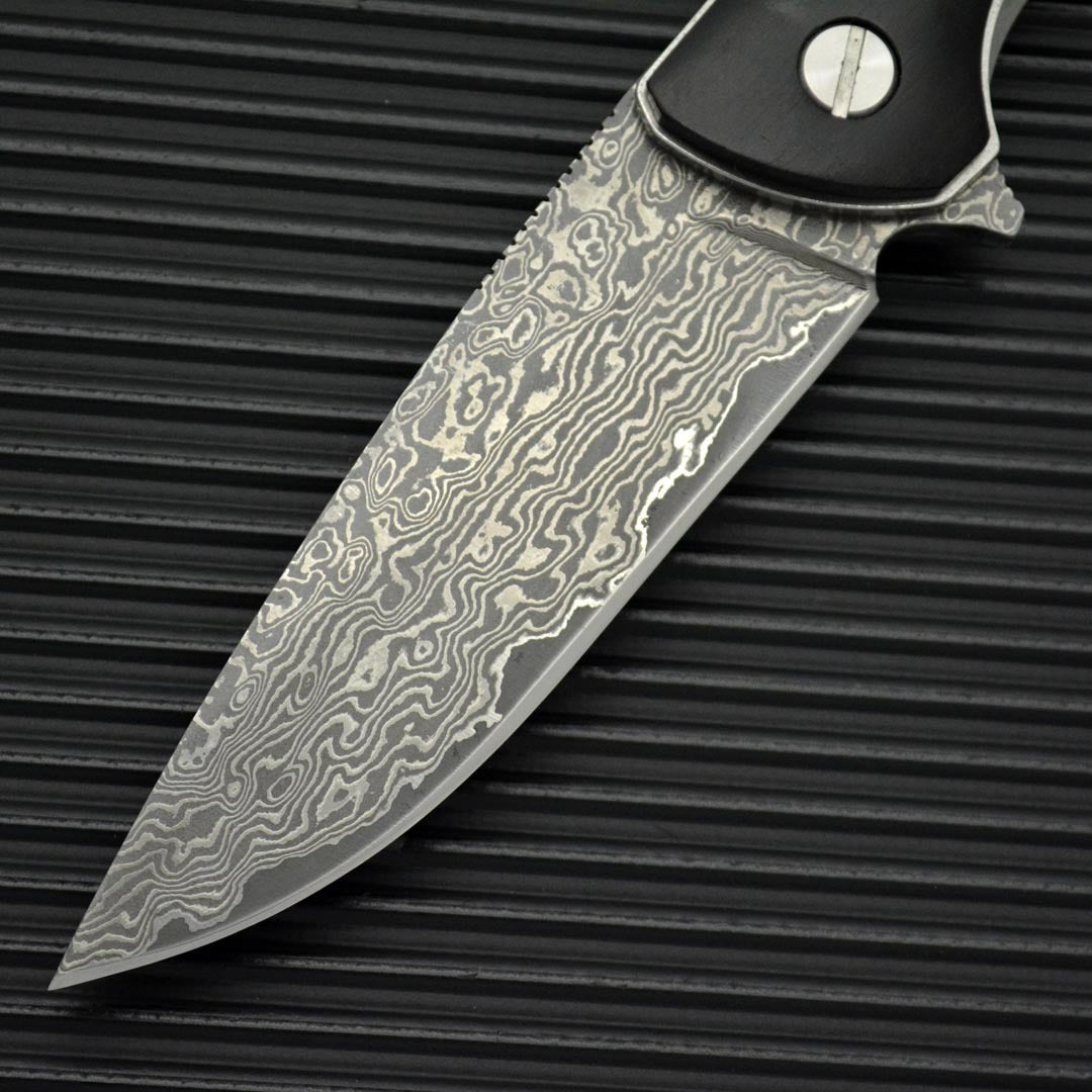 Damascus Steel Folding Knife Outdoor| HRC 58-59