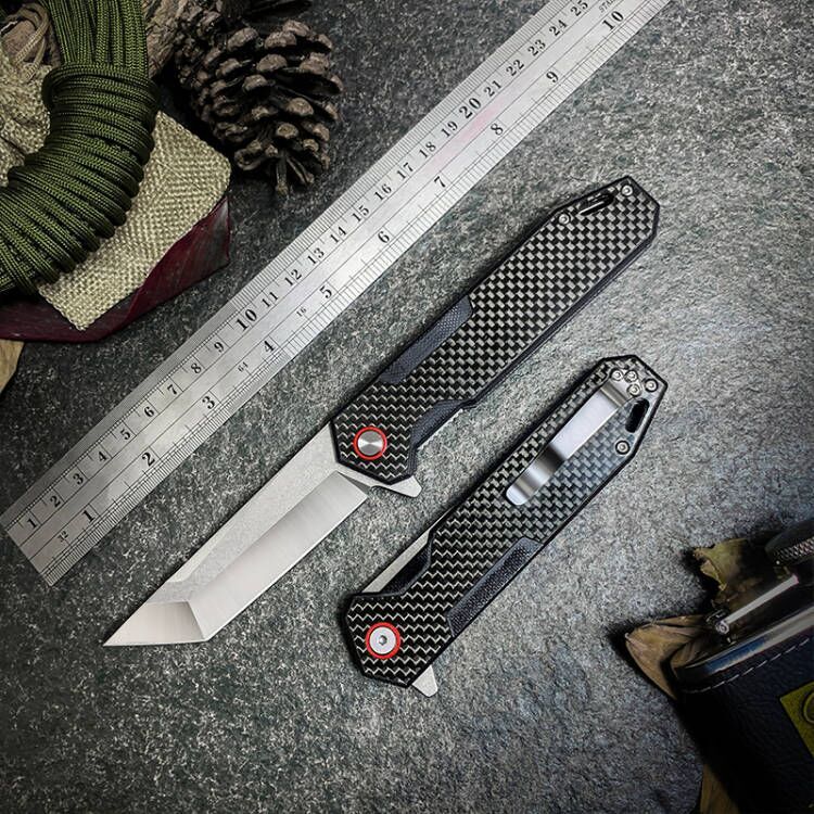 8crl4Mov Carbon Fiber Folding Knife | G10 Handle