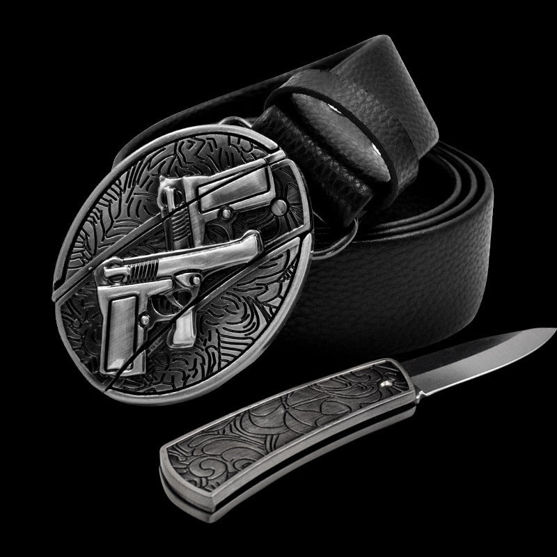 Hidden Belt Buckle knife | Leather |16 Styles