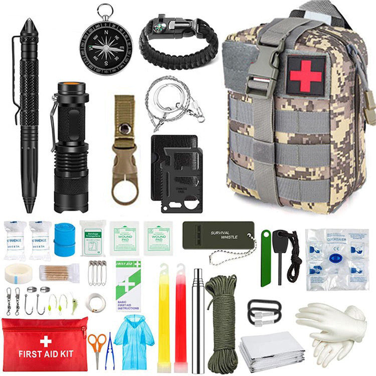 Military Survival Kit with First Aid Supplies