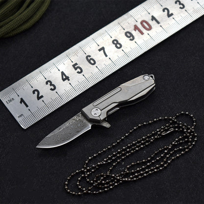 Mini Damascus Knife | Folding