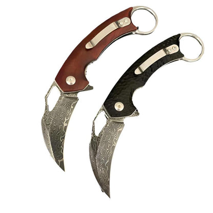 DamascusPatterned Steel Folding Knife |VG-10| HRC-60