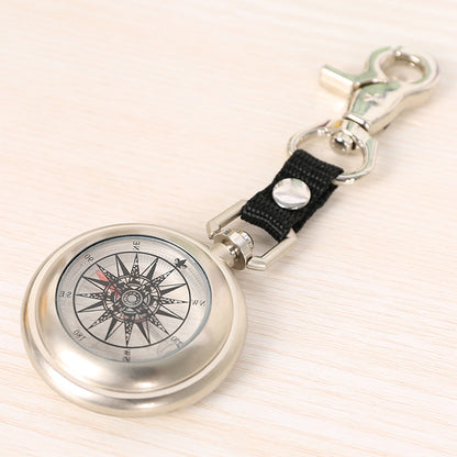 Retro Pocket Watch Style Zinc Alloy Compass With Keychain