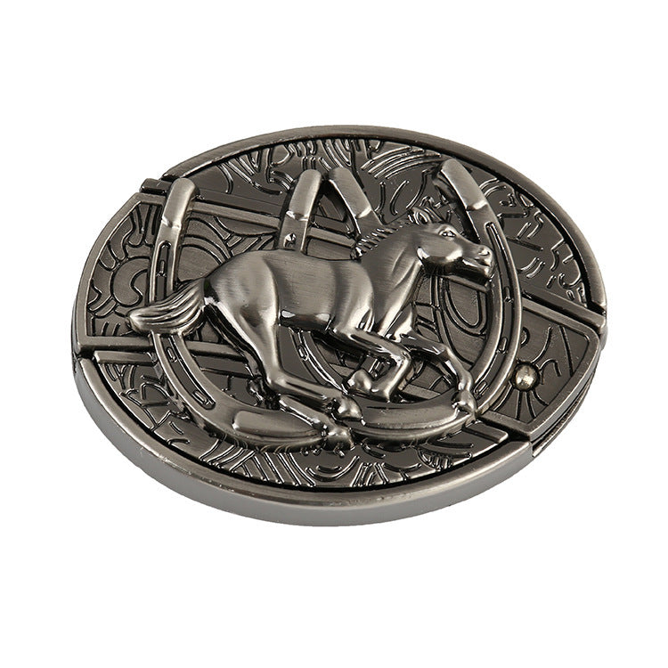 Simple Running Horse Western Style Knife Belt Buckle