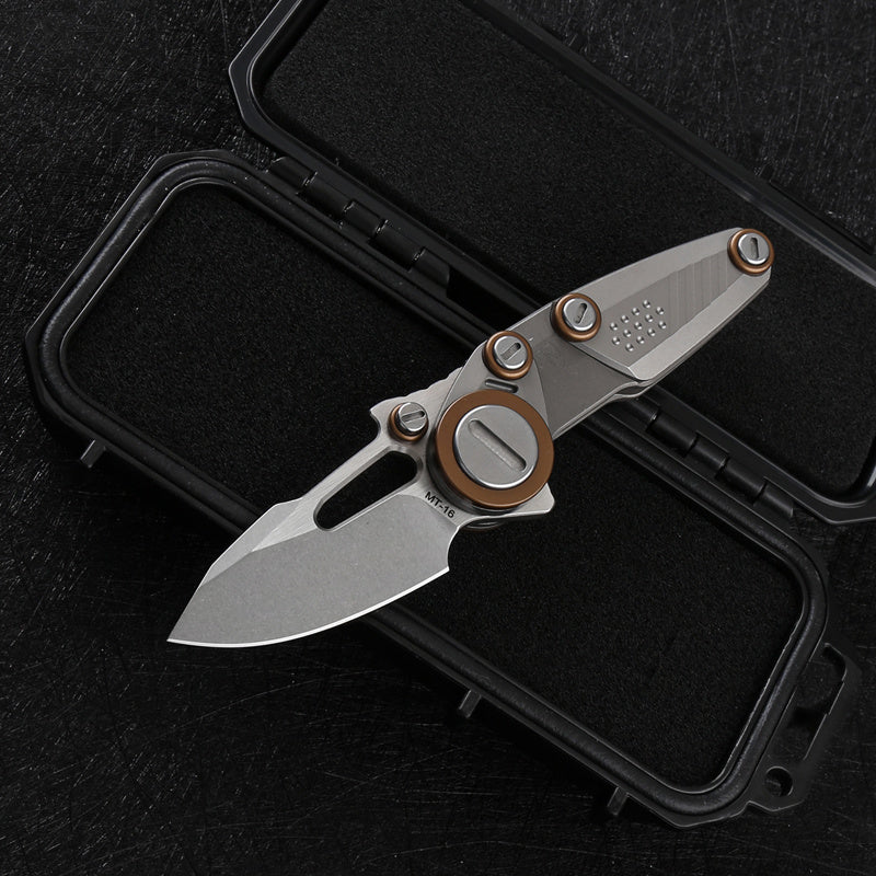 M390 Powder Steel Knife | TC4 Titanium Alloy Handle| Folding| 60-61HRC