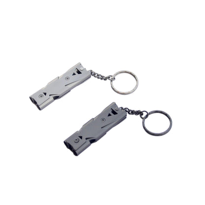 Stainless Steel Double Pipe Whistle High Decibel Process EDC Life Saving