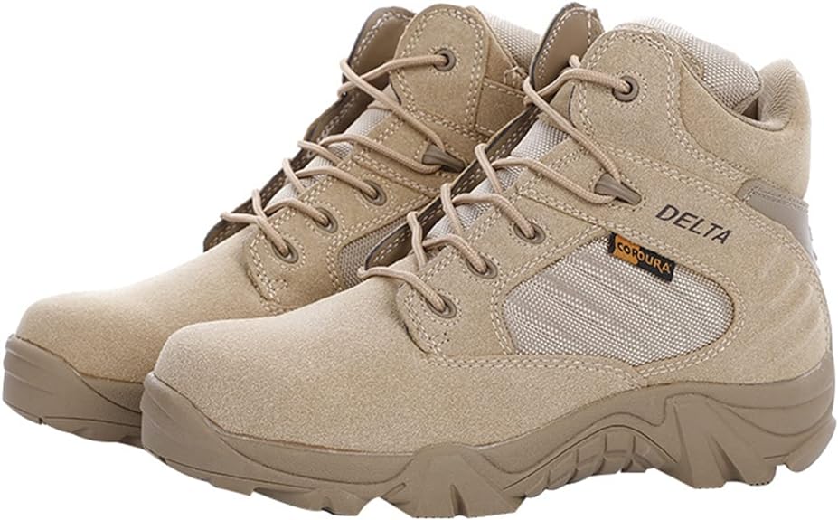 fashion military boots for men short khaki color desert color