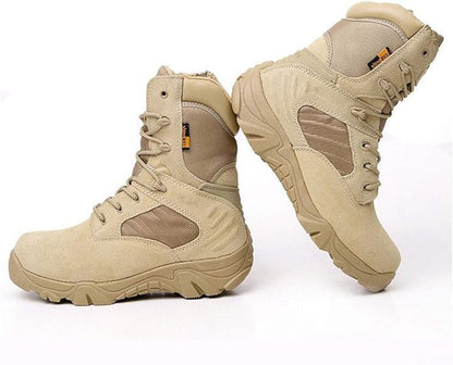  beige combat boots