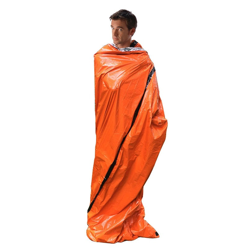 emergency sleeping bag as blanket