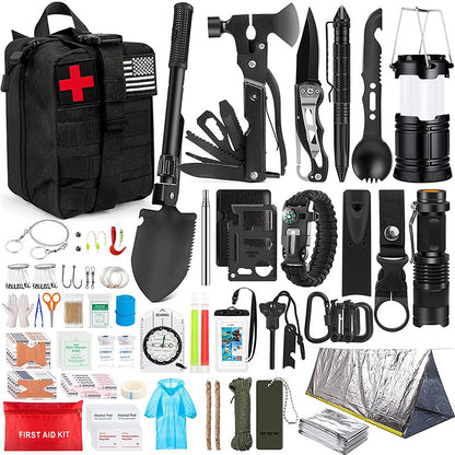 Military Survival Kit with Survival Axe & Shovel