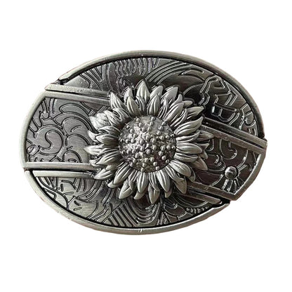 Sunflower Belt Buckle with Hidden Knife | 39 Styles