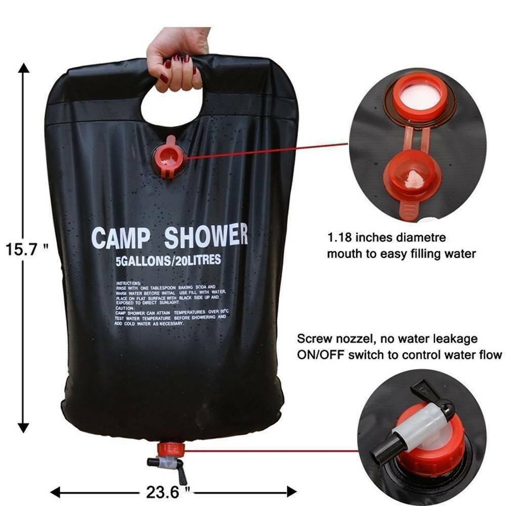 Camping Shower Bag | 20L | Solar Sun Heating