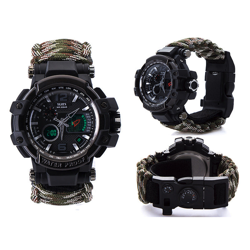 Multi-function Umbrella Rope Knife Buckle Watch | Waterproof | Compass