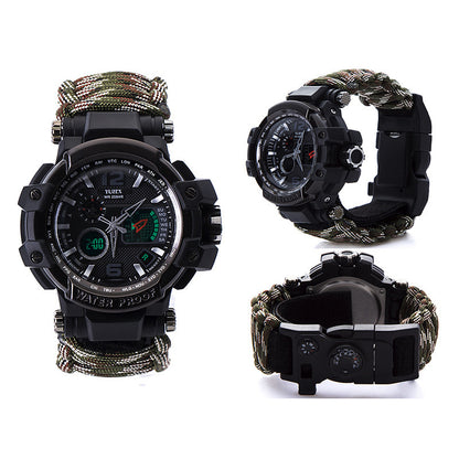 Multi-function Umbrella Rope Knife Buckle Watch | Waterproof | Compass