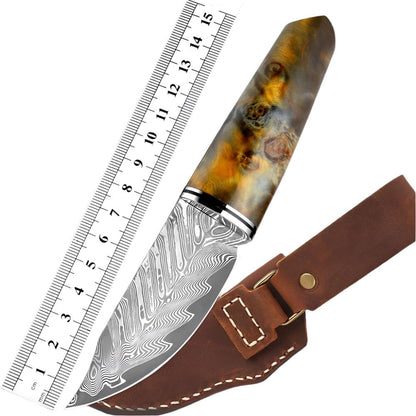 Damascus Knife |Fixed Blade  | with Sheath