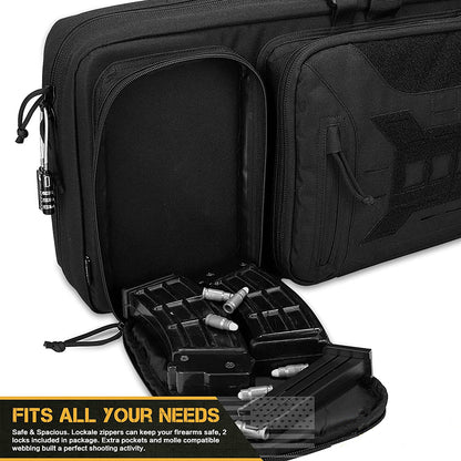 Double Rifle Case Gun Bag with amo bag pouch