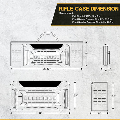 Double Rifle Case Gun Bag DIMENTIONS