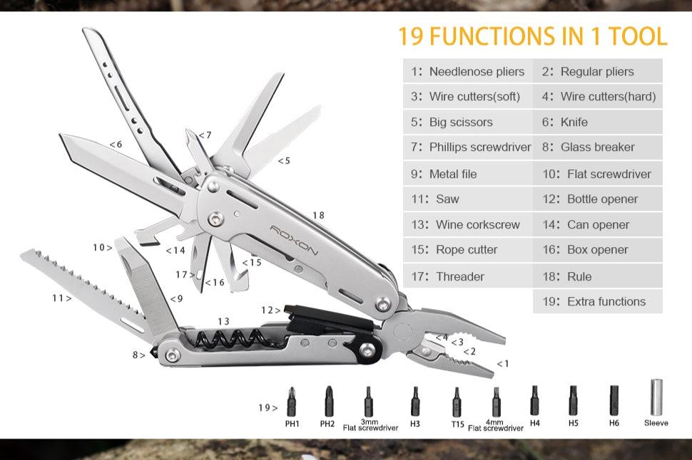 5Cr15MoV EDC Multi-Function Tool | 19 in 1