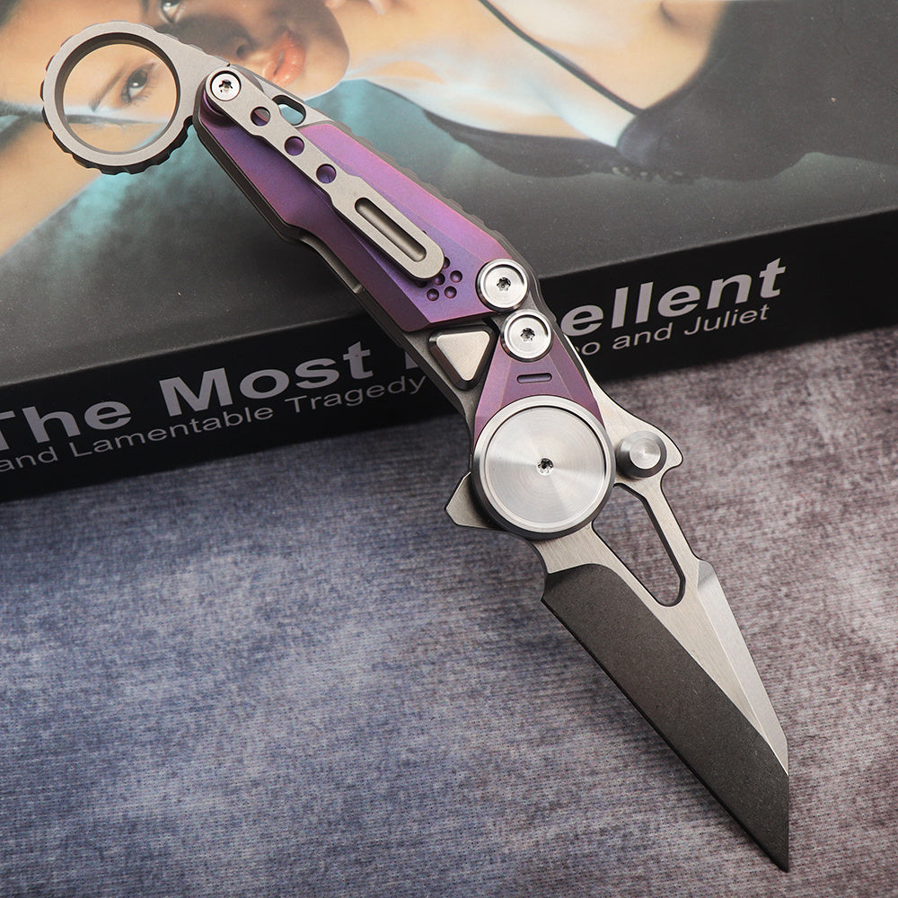 Stainless steel Folding Knife | Titanium Alloy Handle | Pocket Knife