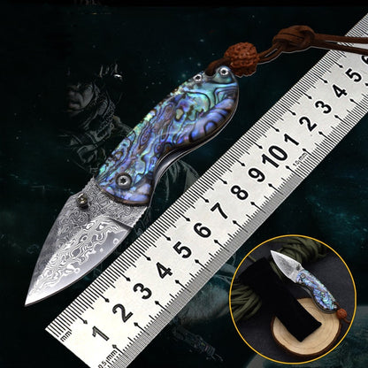 Mini Damascus Steel Folding Knife