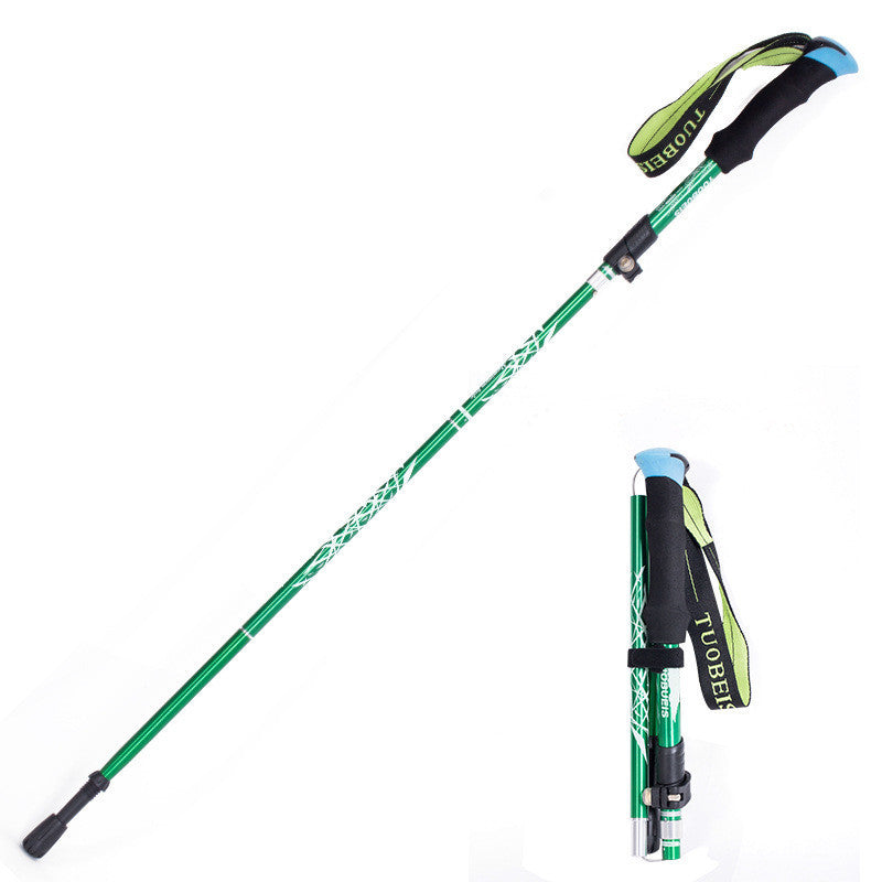 Ultralight Aluminum Alloy Survival Walking Stick: 5-Section Adjustable Trekking Pole