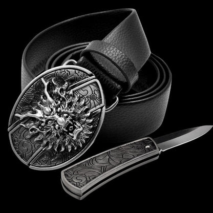 Belt With Hidden Buckle And Knife | 16 Styles