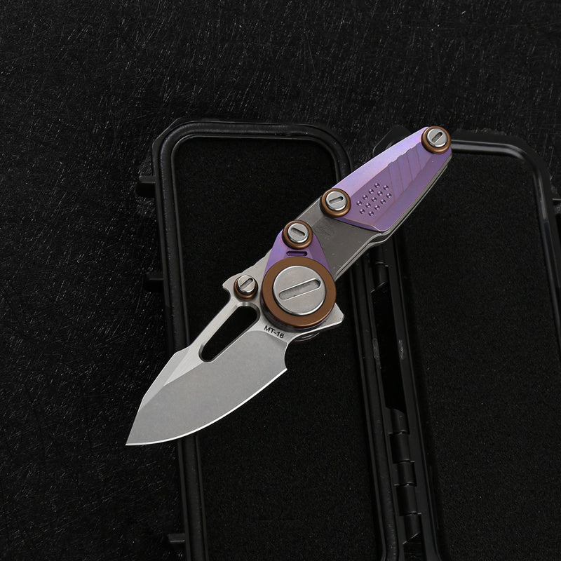 M390 Powder Steel Knife | TC4 Titanium Alloy Handle| Folding| 60-61HRC