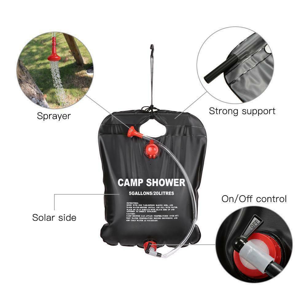 Camping Shower Bag | 20L | Solar Sun Heating