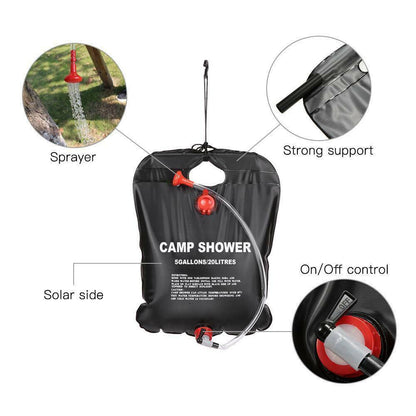 Camping Shower Bag | 20L | Solar Sun Heating