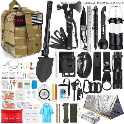 Military Survival Kit with Survival Axe & Shovel