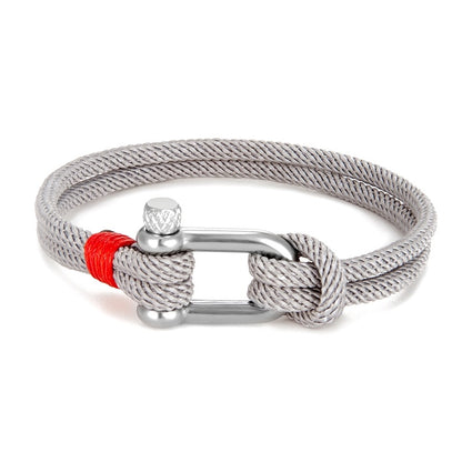 Stainless Steel U-shaped Sports Buckle Contrast Bracelet