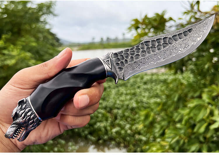 Damascus  Knife |Folding | with Holder| VG10 steel|HRC 60