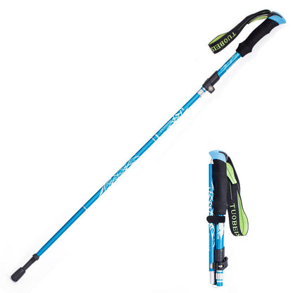 Ultralight Aluminum Alloy Survival Walking Stick: 5-Section Adjustable Trekking Pole