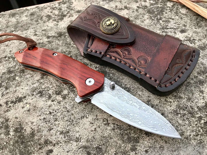 Damascus Steel Folding Knife