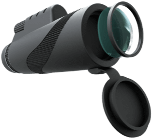 starscope monocular Gen 3 with lens cap open, showcasing 10x42 BAK-4 prism lens design for outdoor enthusiasts